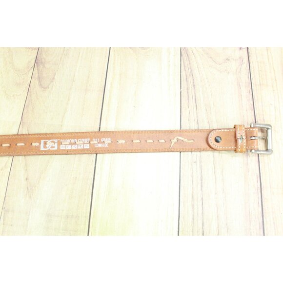Diamond Gusset Men's Tan Full Grain Cowhide Leather Casual Work Belt Size 40 - Picture 3 of 11